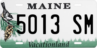 ME license plate 5013SM