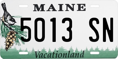 ME license plate 5013SN