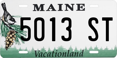 ME license plate 5013ST