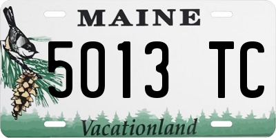 ME license plate 5013TC