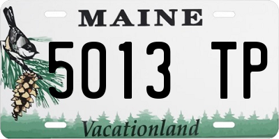 ME license plate 5013TP