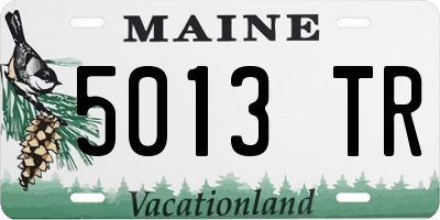 ME license plate 5013TR