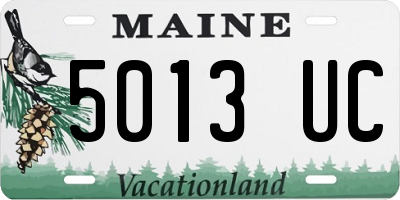 ME license plate 5013UC