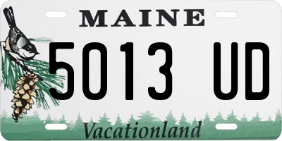 ME license plate 5013UD