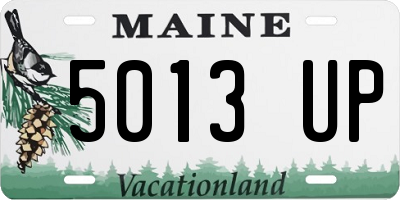 ME license plate 5013UP