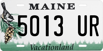 ME license plate 5013UR