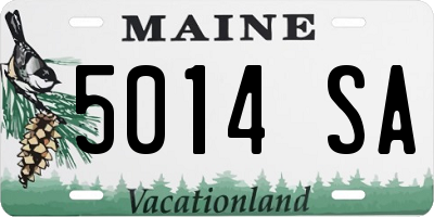 ME license plate 5014SA