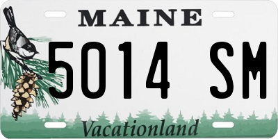 ME license plate 5014SM