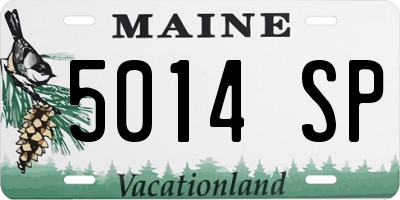 ME license plate 5014SP