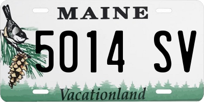 ME license plate 5014SV