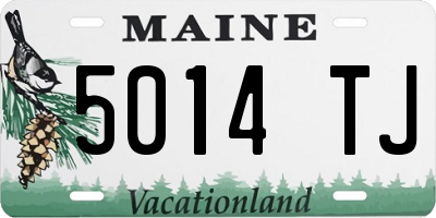 ME license plate 5014TJ