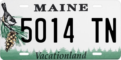 ME license plate 5014TN