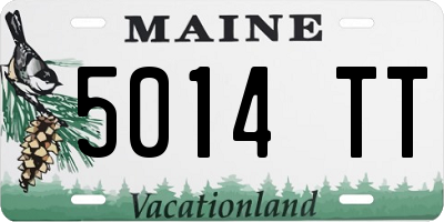 ME license plate 5014TT