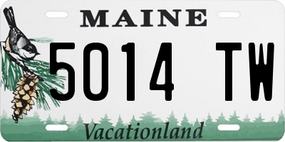 ME license plate 5014TW