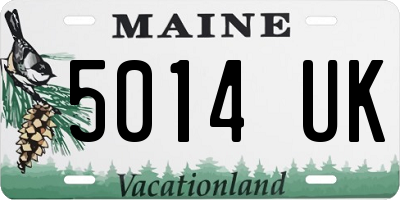 ME license plate 5014UK