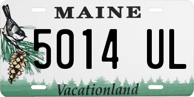 ME license plate 5014UL