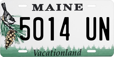 ME license plate 5014UN