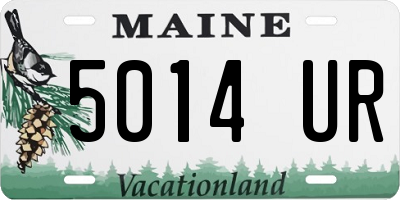 ME license plate 5014UR