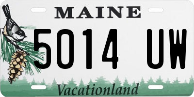 ME license plate 5014UW