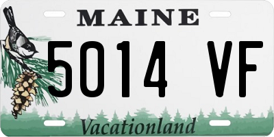 ME license plate 5014VF