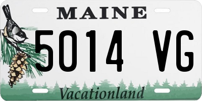 ME license plate 5014VG