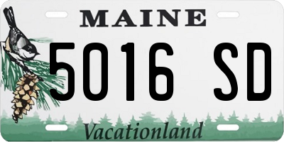 ME license plate 5016SD