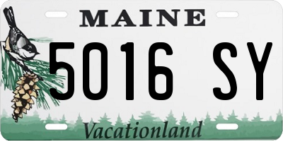 ME license plate 5016SY