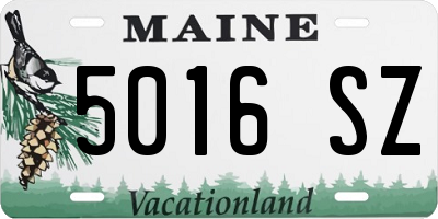 ME license plate 5016SZ