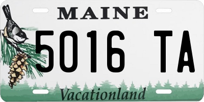 ME license plate 5016TA