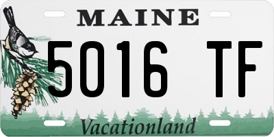 ME license plate 5016TF