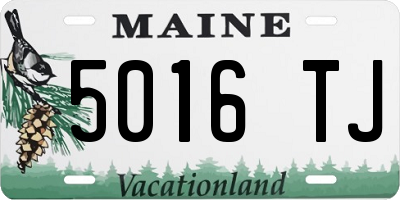 ME license plate 5016TJ