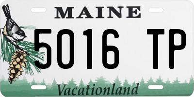 ME license plate 5016TP
