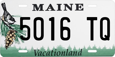 ME license plate 5016TQ