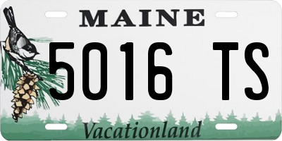 ME license plate 5016TS
