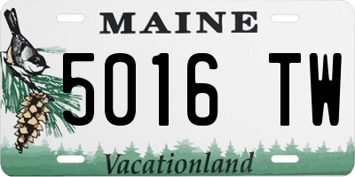 ME license plate 5016TW