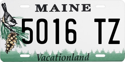 ME license plate 5016TZ