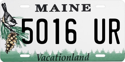 ME license plate 5016UR