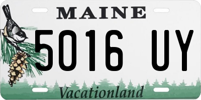 ME license plate 5016UY