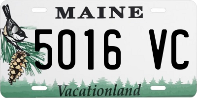 ME license plate 5016VC