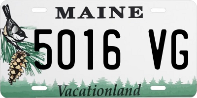 ME license plate 5016VG