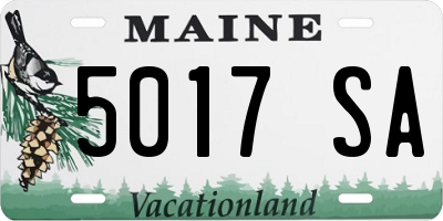 ME license plate 5017SA