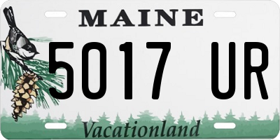 ME license plate 5017UR