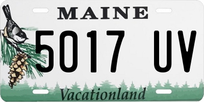 ME license plate 5017UV