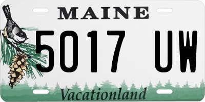 ME license plate 5017UW