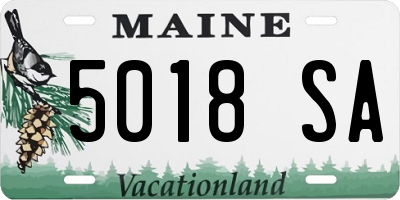 ME license plate 5018SA