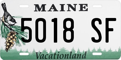 ME license plate 5018SF