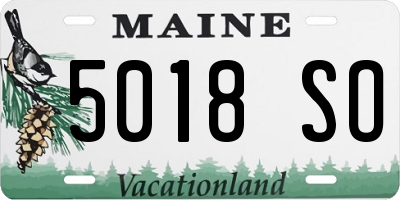 ME license plate 5018SO