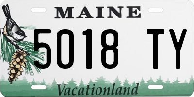 ME license plate 5018TY