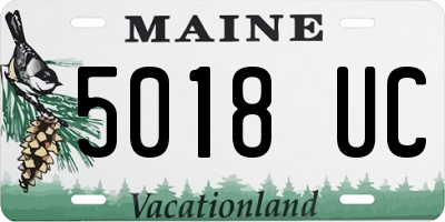 ME license plate 5018UC