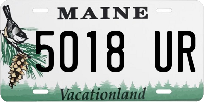 ME license plate 5018UR